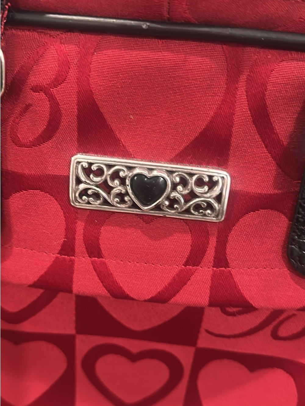 Brighton Red Heart-Pattern Weekender VINTAGE - Picture 2 of 9